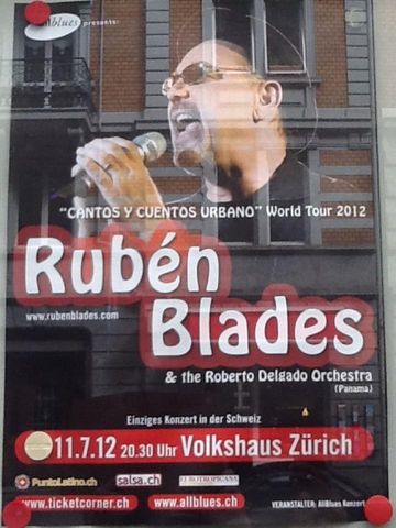Cartel del concierto por Europa de Rubén Blades